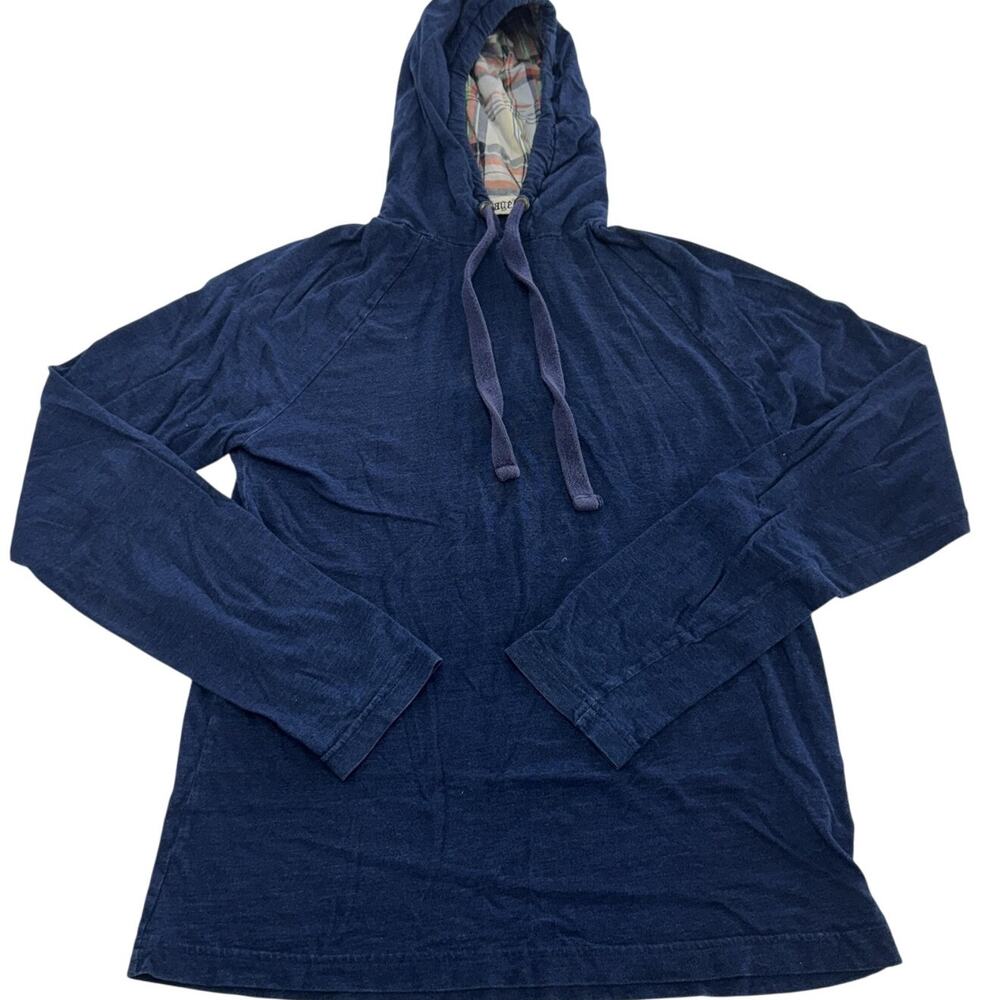 Tailor Vintage Hoodie Mens Small Blue Plaid Lined Hood Raglan Long Sleeve